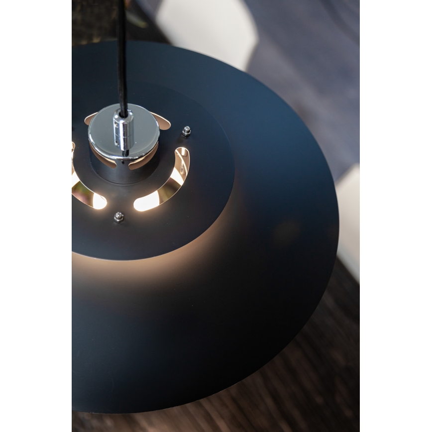 Halo Design 990259 - Lustr na lanku SORUP 1xE27/40W/230V pr. 40 cm černá/lesklý chrom