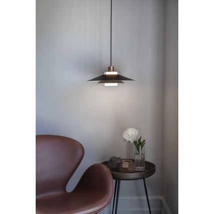 Halo Design 990785 - Lustr na lanku RIVOLI 1xE27/40W/230V pr. 40 cm černá/měděná