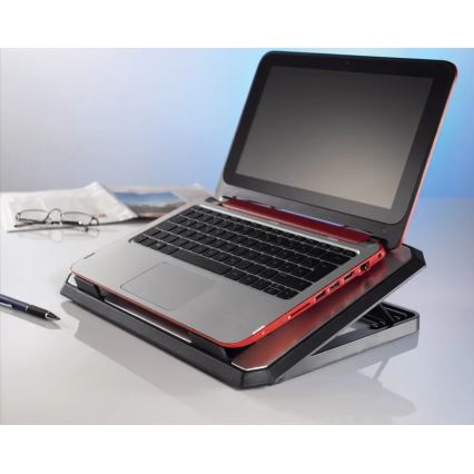 Hama - Chladící podložka pro notebook 2x ventilátor USB matný chrom