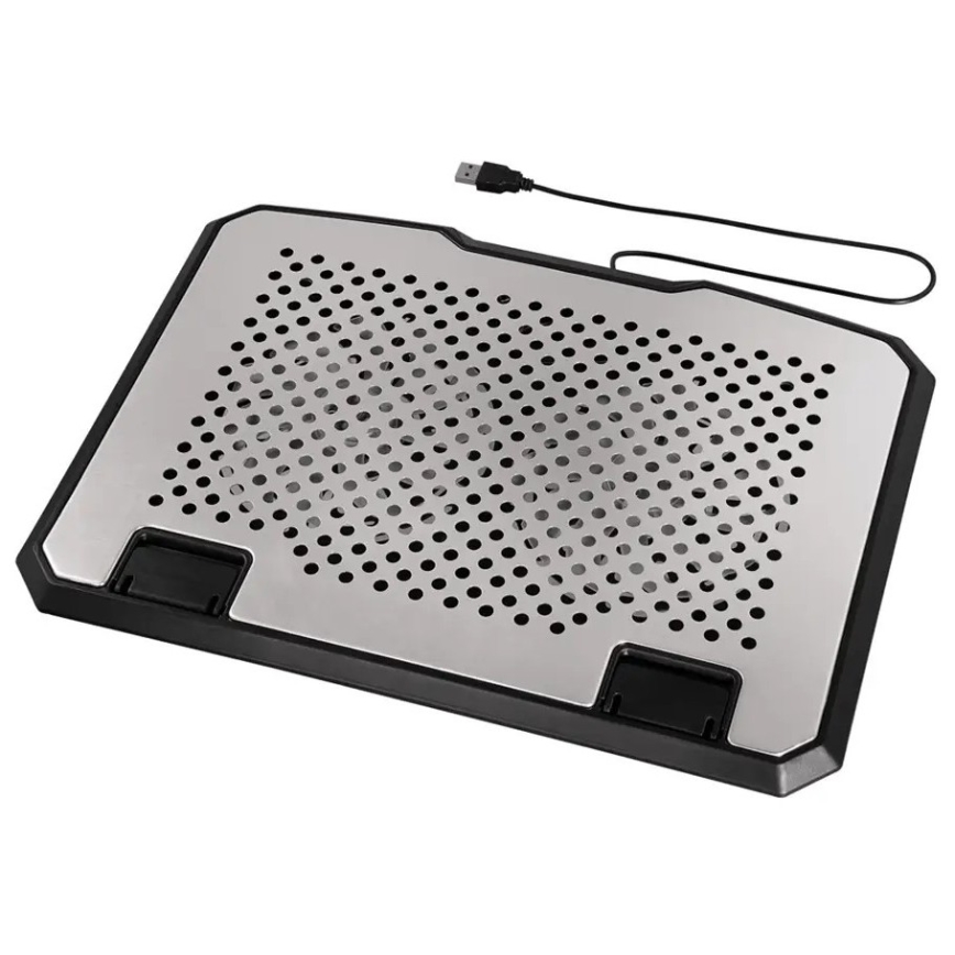 Hama - Chladící podložka pro notebook 2x ventilátor USB matný chrom
