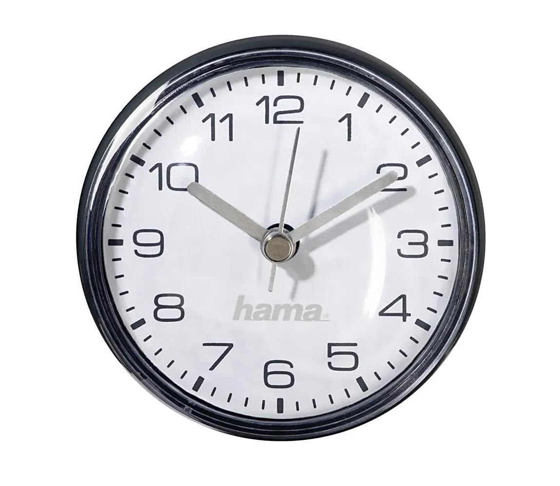 Hama Hama - Koupelnové hodiny s přísavkou 1xAAA IPX4 černá HM0088