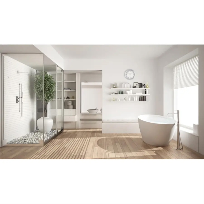 Hama - Koupelnové nástěnné hodiny s teploměrem 1xAA IPX4 stříbrná