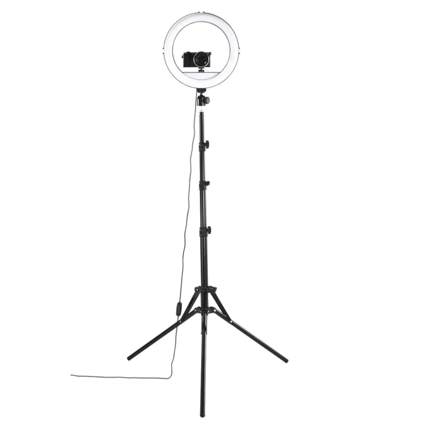 Hama - LED Stmívatelné kruhové světlo se stativem LED/10W/5V pr. 30 cm + dálkové ovládání