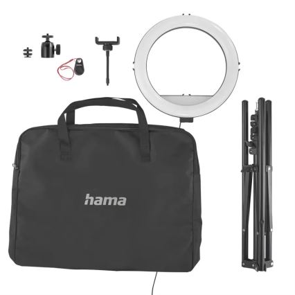 Hama - LED Stmívatelné kruhové světlo se stativem LED/10W/5V pr. 30 cm + dálkové ovládání