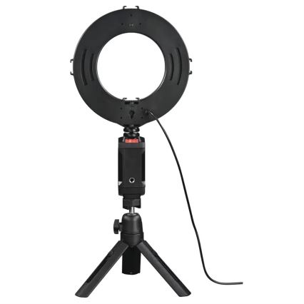 Hama - LED Stmívatelné kruhové světlo se stativem LED/5,8W/5V pr. 17 cm + dálkové ovládání