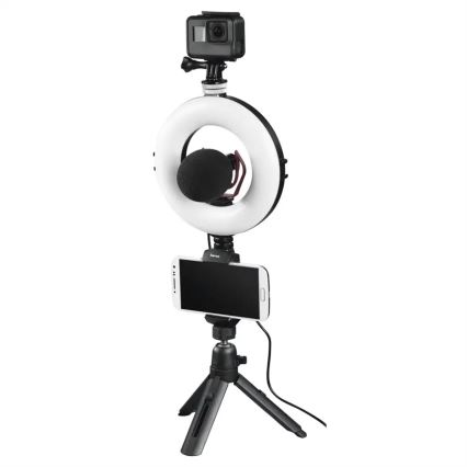 Hama - LED Stmívatelné kruhové světlo se stativem LED/5,8W/5V pr. 17 cm + dálkové ovládání