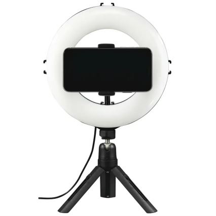 Hama - LED Stmívatelné kruhové světlo se stativem LED/7,7W/5V pr. 21 cm + dálkové ovládání