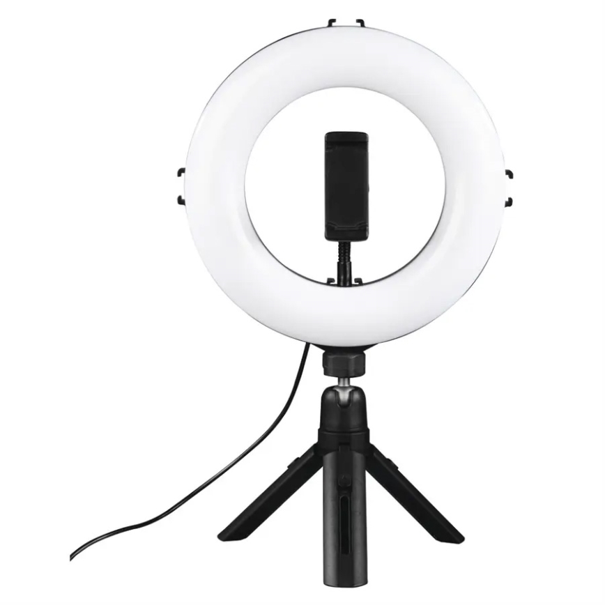 Hama - LED Stmívatelné kruhové světlo se stativem LED/7,7W/5V pr. 21 cm + dálkové ovládání