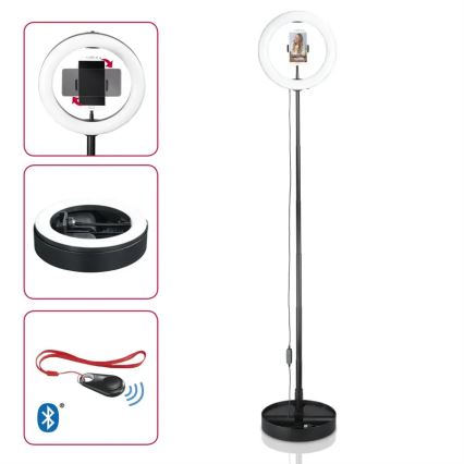 Hama - LED Stmívatelné kruhové světlo se stativem LED/9,2W/5V pr. 26,5 cm + dálkové ovládání