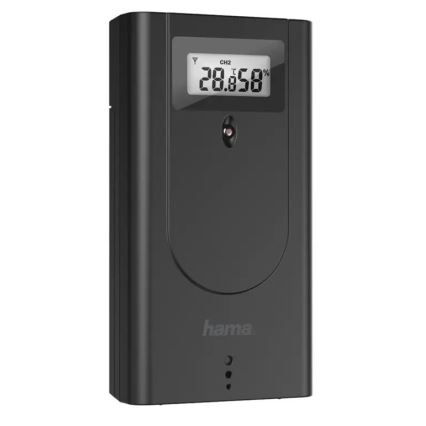 Hama - Meteostanice s LCD displejem a budíkem 3xAAA černá
