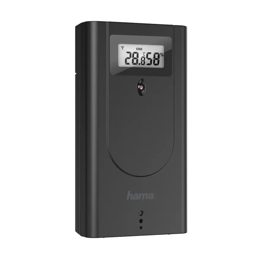 Hama - Meteostanice s LCD displejem a budíkem 3xAAA černá
