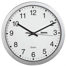 Hama - Nástěnné hodiny 1xAA stříbrná