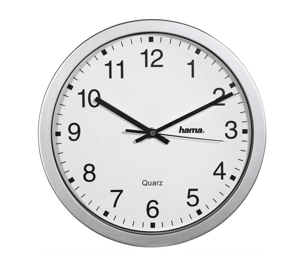 Hama Hama - Nástěnné hodiny 1xAA stříbrná HM0106