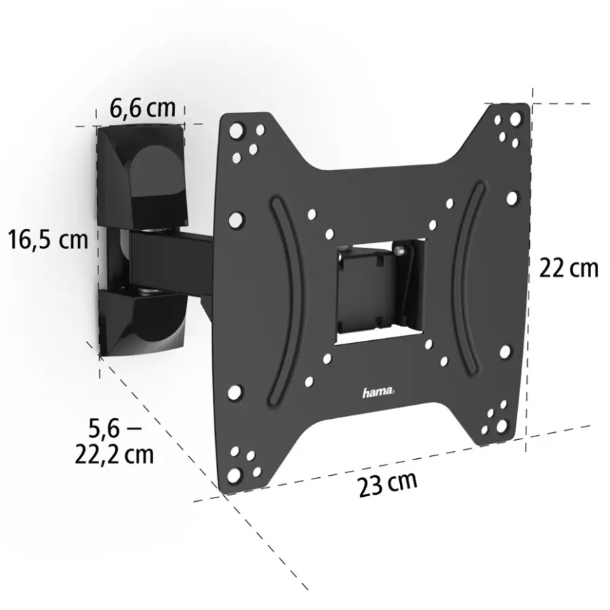Hama - Nástěnný držák pro TV s kloubem 19-48" černá