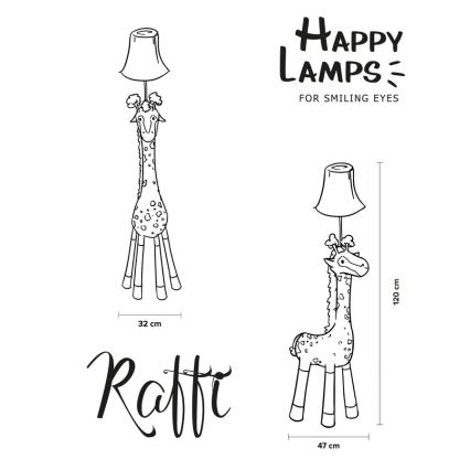 Happy Lamps - LED Dětská stojací lampa RAFFI LED/5,4W/230V žirafa