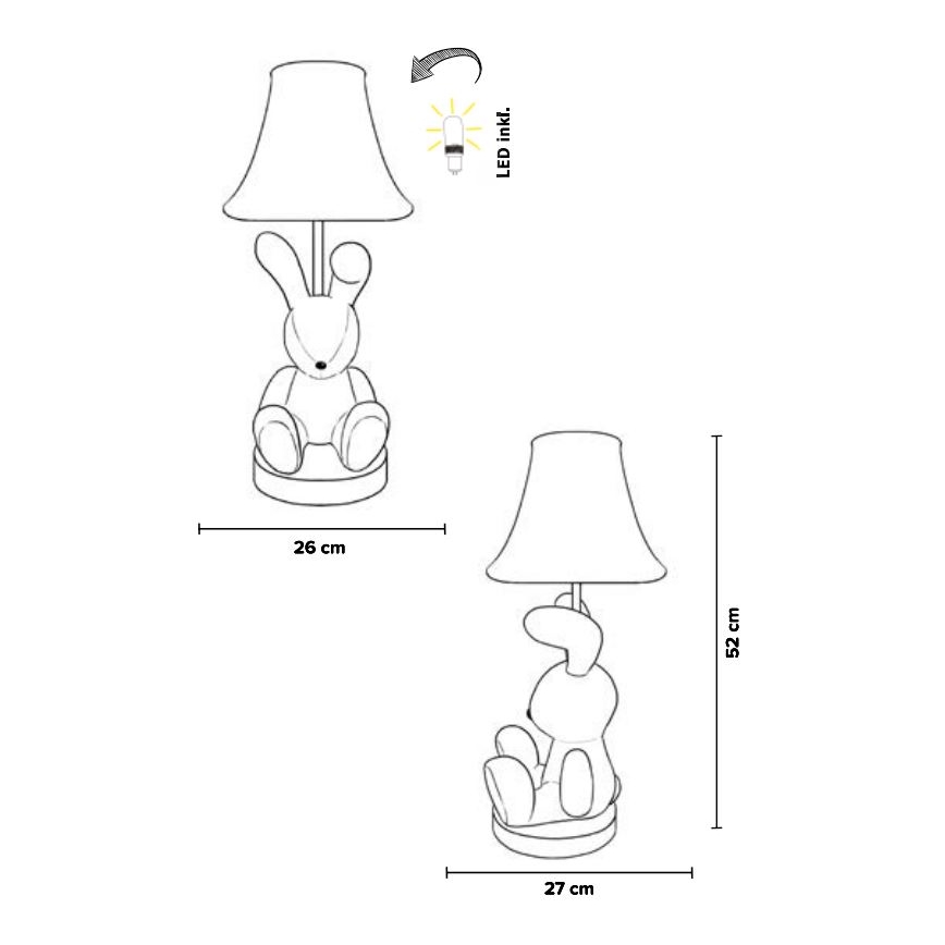 Happy Lamps - LED Dětská stolní lampa BENNY LED/5,4W/230V králík