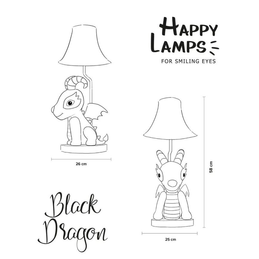 Happy Lamps - LED Dětská stolní lampa DRAGON LED/5,4W/230V drak