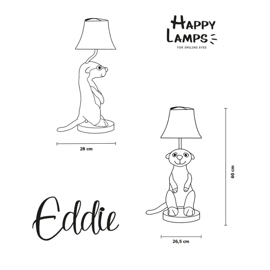 Happy Lamps - LED Dětská stolní lampa EDDIE LED/5,4W/230V surikata