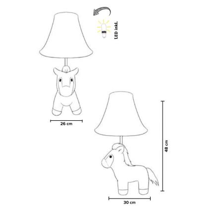 Happy Lamps - LED Dětská stolní lampa ELVIS LED/5,4W/230V kůň