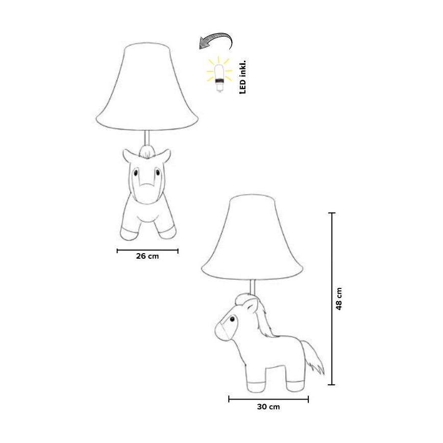 Happy Lamps - LED Dětská stolní lampa ELVIS LED/5,4W/230V kůň