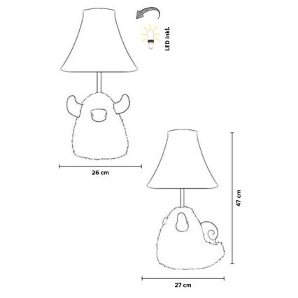 Happy Lamps - LED Dětská stolní lampa HUGO LED/5,4W/230V býk