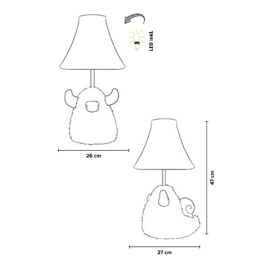 Happy Lamps - LED Dětská stolní lampa HUGO LED/5,4W/230V býk