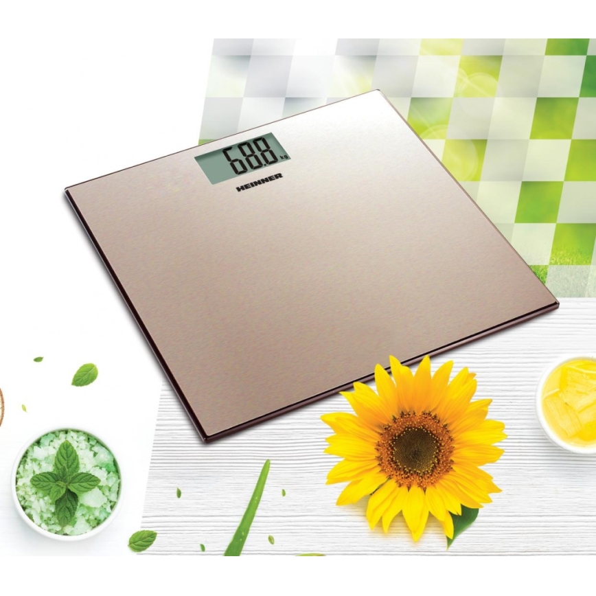 Heinner HBS-180SSGD - Digitální osobní váha 2xAAA nerez