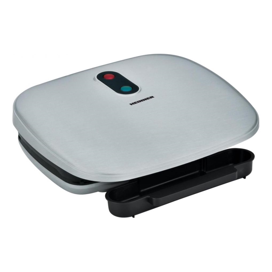 Heinner HEG-F1000SL - Kontaktní gril 1000W/230V matný chrom/černá