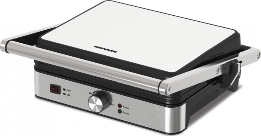 Heinner HEG-K2000SS - Kontaktní gril 2000W/230V matný chrom/černá