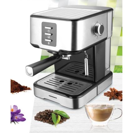 Heinner HEM-850IXBK - Pákový kávovar espresso 850W/230V nerez/černá