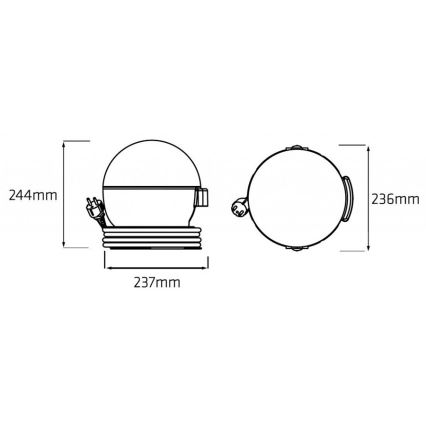 Helios 306-WLG120 - LED Venkovní technické osvětlení WORK GLOBE 1 LED/20W/230V IP44