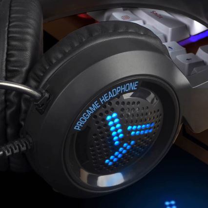 Herní LED RGB sluchátka VARR s mikrofonem 3.5