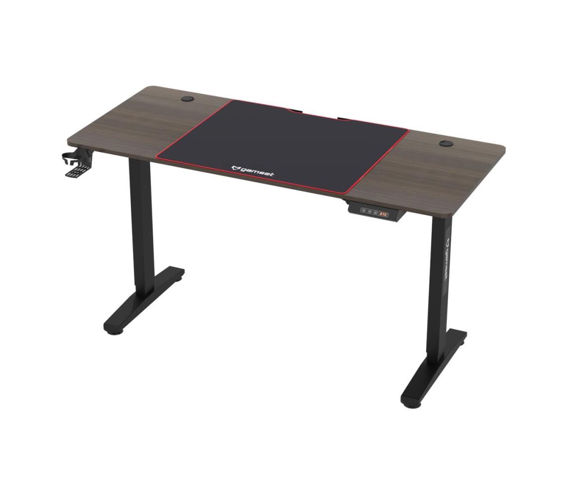 Milagro Herní stůl CONTROL s LED RGB podsvícením 140 x 60 cm hnědá/černá MI1970