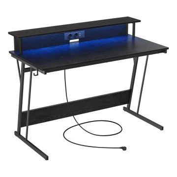 Herní stůl s podsvícením SOLEA-X 120x60 cm černá
