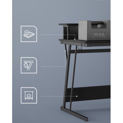 Herní stůl s podsvícením SOLEA-X 120x60 cm černá