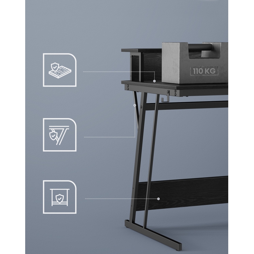 Herní stůl s podsvícením SOLEA-X 120x60 cm černá