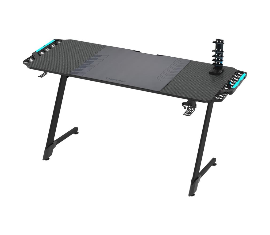  Herní stůl SNAKE s LED RGB podsvícením 156x60 cm černá 