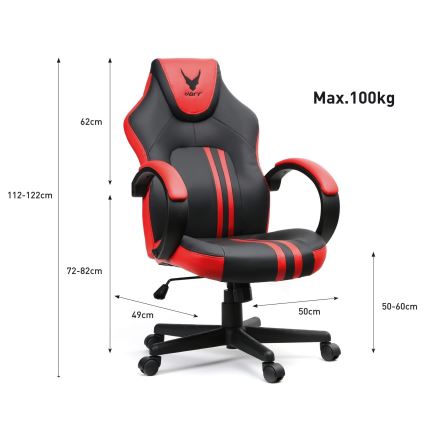 Herní židle VARR Slide černá/červená