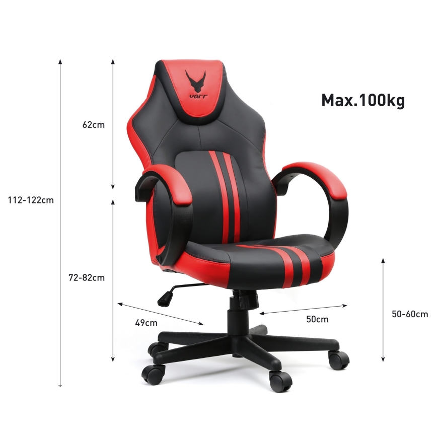 Herní židle VARR Slide černá/červená