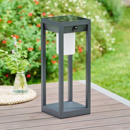 Hesperide - LED Solární lucerna se senzorem pohybu PIKY LED/3,7V 2600 mAh 40 cm IP65 antracit