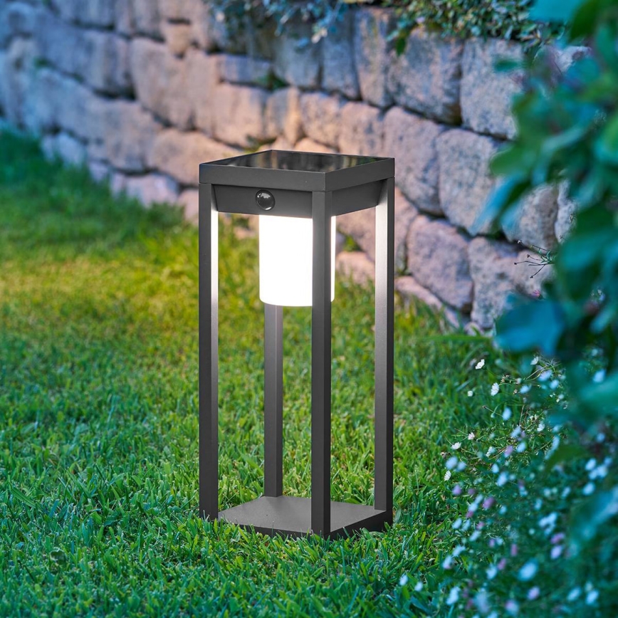 Hesperide - LED Solární lucerna se senzorem pohybu PIKY LED/3,7V 2600 mAh 40 cm IP65 antracit