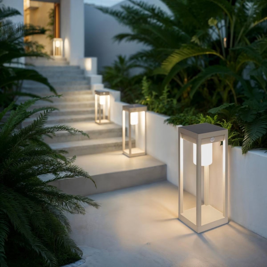 Hesperide - LED Solární lucerna se senzorem pohybu a soumraku PIKY LED/3,7V 2600 mAh 40 cm IP65 béžová