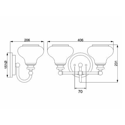 Hinkley - LED Koupelnové svítidlo AINSLEY 2xG9/3W/230V IP44