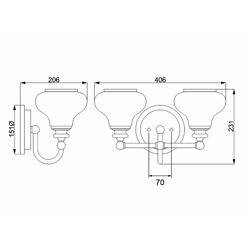 Hinkley - LED Koupelnové svítidlo AINSLEY 2xG9/3W/230V IP44