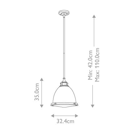 Hinkley - Lustr na tyči AMELIA 1xE27/60W/230V bronzová