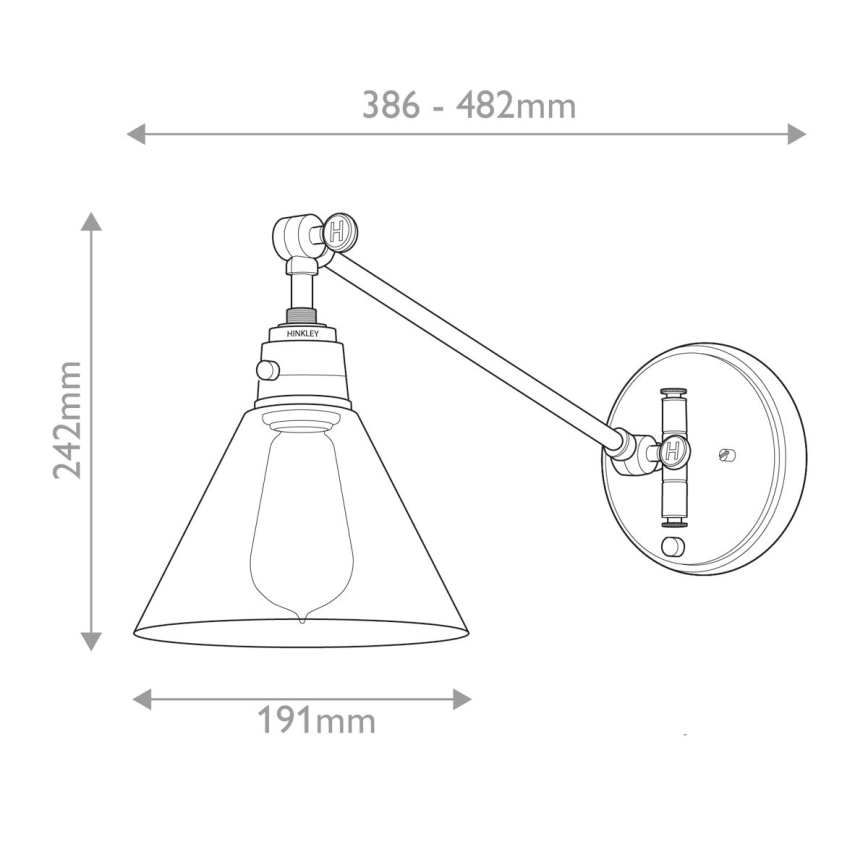 Hinkley - Nástěnná lampa ARTI 1xE27/60W/230V mosaz