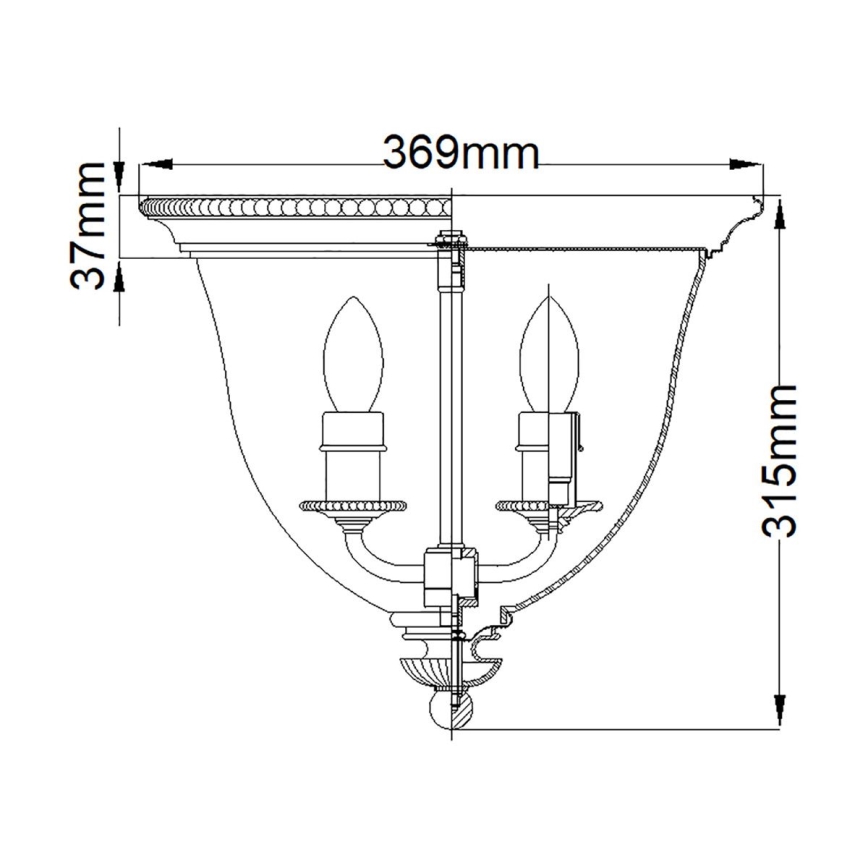 Hinkley - Stropní svítidlo CAMBRIDGE 3xE14/60W/230V zlatá