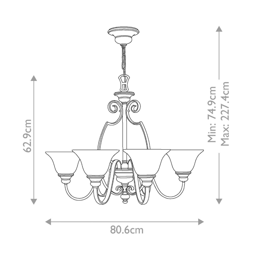Hinkley - Lustr na řetězu CELLO 6xE27/60W/230V