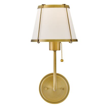 Hinkley - Nástěnná lampa CLARKE 1xE27/40W/230V mosaz/bílá