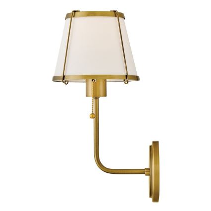 Hinkley - Nástěnná lampa CLARKE 1xE27/40W/230V mosaz/bílá